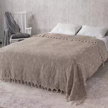Wagonic Двуспальное Покрывало с дамасским узором Жаккард 100% Хлопок 200X230 см