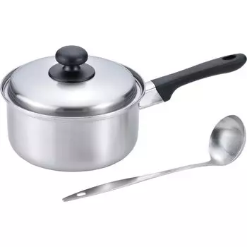 Wahei Freiz Tsubame Sanjo One Hand Pot 18 см Половник в комплекте Крышка в комплекте Совместимость с нержавеющей сталью Tsubame Sanjo IH/Gas EM-014 серебряный