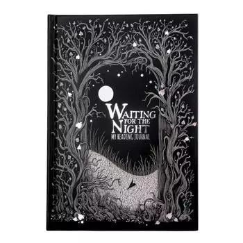 Waiting for the Night Reading Journal Clear Printing Smooth Writing Thick Paper Hardcover Lay-Flat Binding Ribbon Markers Retro Gothic Style Diary чёрный