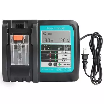 Waitley DC18V Makita Совместимо с ЖК-дисплеем, очистка при безопасном охлаждении, завершение зарядки Совместимо с литий-ионными аккумуляторами 1830 1430 PSE с непрерывной зарядкой