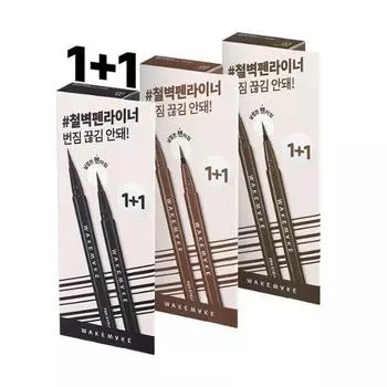 Wakemake iron wall pen подводка для глаз 3 цвета [1+1 Planning] 01 Black