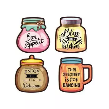 Wall Art Wooden Kitchen Home Decor Items Pack of 4