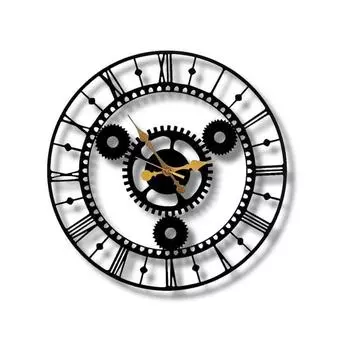 Wall Clock for Home,Office,Living Room,Bedroom,Kids Room, Kitchen | Big Size Stylish Home Decor| (48.2 X 48.2 CM) | Black (Battery Included)