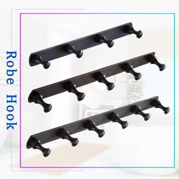 Wall Hook Brass Antique Bronze Brushed Black Lavatory Bathroom Storage Coat Towel Clothes Door Holder Hanger 4 5 6 Row Hooks
