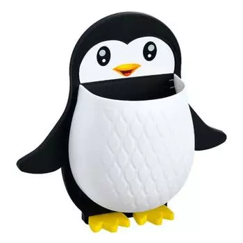 Wall Mount Bathroom Holders Toothbrush Organizer Bedroom Storage Holder Toothbrushes Holder black-penguin