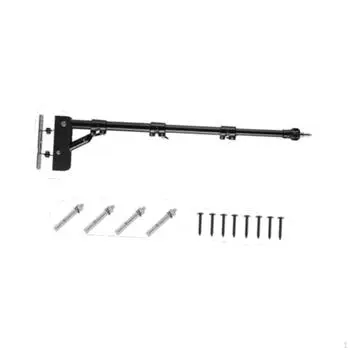 Wall Mount Light Arm Photography 180° Adjustable Camera Lights Bracket Lightweight Telescopic Black 12 Screws