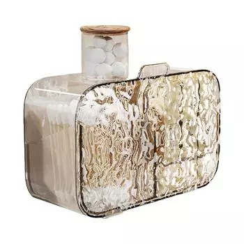 Wall Mounted Cotton Pad Storage Box Practical Hanging Cotton Pad Holder Storage Holder For Organized Living Spaces золотой
