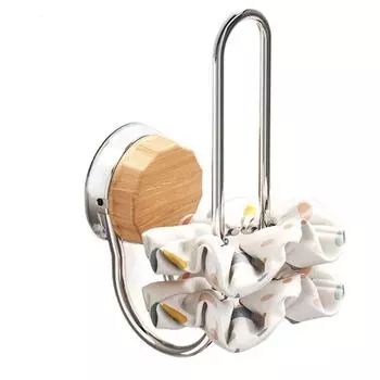 Wall-mounted Door Rear Hooks Suction Cup Clothes Coat Hooks Headband Storage Rack Living Room Style2 Khaki