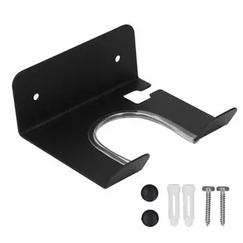 Wall Mounted Hair Dryer Holder Stainless Steel Hair Blow Dryer Rack for Home Washroom Bathroom чёрный