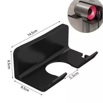 Wall Mounted Hair Dryer Storage Holder Plastic Hair Dryer Rack Home Tool Organizer Bathroom Hair Blower Shelf Medium чёрный