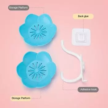 Wall Mounted Soap Dish Exquisite Workmanship Ventilation And Quick Drying Anti-slip Drain Bathroom Flower Soap Box 68.7g