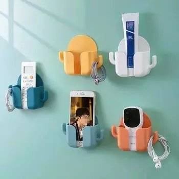 Wall-mounted Stand for Mobile Phone, Locker with Remote Control, Power Outlet, Shower, Bed, Bedroom, Multi-function Stand Racks светло-синий