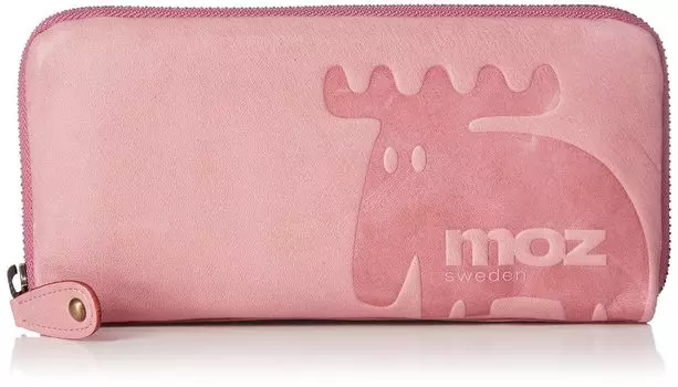 Wallet Long Wallet Genuine Leather Cowhide Round Zipper Large Capacity Bag Stitch Scandinavian Bag Wallet Pink [Mozu] Women s Men s Stitch/Long