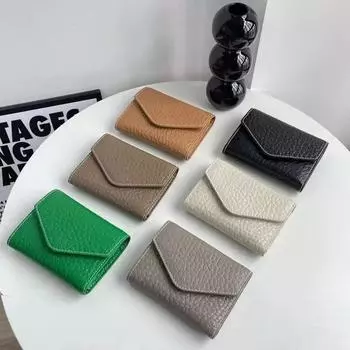 Кошелек новый кожаный с рисунком слона, тройной зажим для денег, кошелек для монет из коровьей кожи с коротким карманом для карт