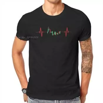Wallstreetbets Торговля акциями и опционами Trader Heartbeat Классическая футболка с рисунком Уличная одежда унисекс Топы Хлопковая футболка больших размеров
