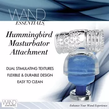 Wand Essentials Насадка для мастурбатора Hummingbird Вибрационные насадки для массажера для мужчин Двусторонняя текстурированная сенсорная насадка для персонального массажного инструмента Аксессуар