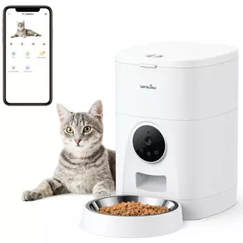 Wansview Automatic совместим с кошками и поставляется с 3 миллионами пикселей в высоком разрешении 4L, функцией записи звука, приложением Smart Automatic, камерой для домашних животных высокой четкости 2K