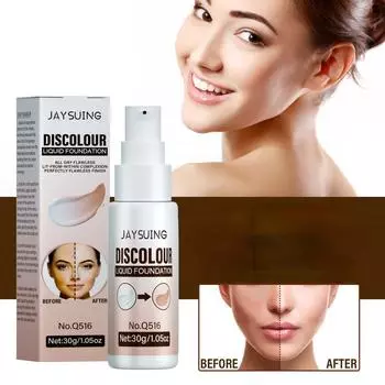 Warm-changing Liquid Foundation Brightening Portable Concealer Long-lasting Non-fading Warm-changing Skin Tone Liquid Foundation 50g