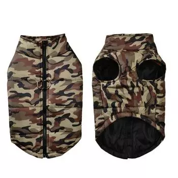 Warm Dog Clothes For Medium Large Dogs Winter Outdoor Windproof With D-ring Pet Camouflage Jacket Labrador Golden Retriever Coat 5XL