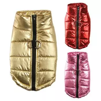 Warm Dog Clothes For Small Medium Dogs Cats Winter Outdoor Windproof Waterproof With D-ring Puppy Jacket Chihuahua Pet Costumes S красный