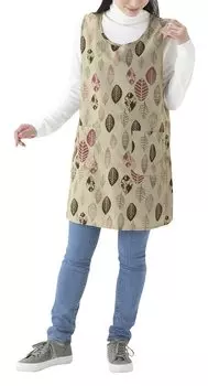 Warm fleece tunic apron beige LL