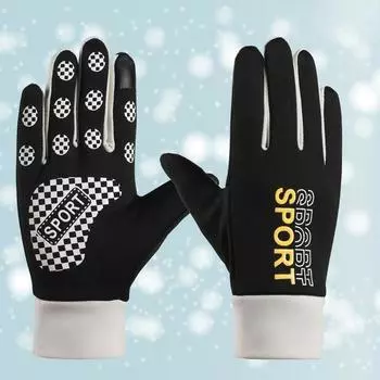 Warm Gloves for Men and Women Plus Velvet Cold and Windproof Outdoor Riding Anti slip Touch Screen Sports Autumn and Winter Gloves One Size