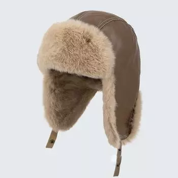 Warm Lei Feng Hat PU Pullover Cap New Ear Protection Hat Gift