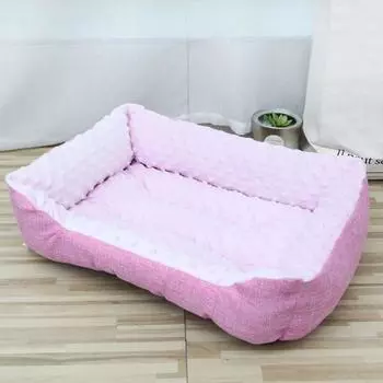 Warm Pet Deep Sleeping Sofa Comfortable Plush Dog Nest Cat Bed Basket Puppy Kennel Indoor M синий