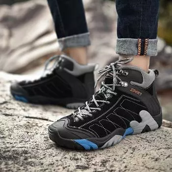 Warm Winter Boots for Men Snow Boots Botas Cotton Shoes Soft Comfortable Winter Boots Male Plush Velvet Snow Men Mountain Shoes 6 зелёный