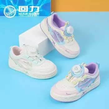 WARRIOR Classmate Spring and Autumn Rotating Buckle Children s Sports Shoes Girls Breathable Shoes Casual Shoes 25