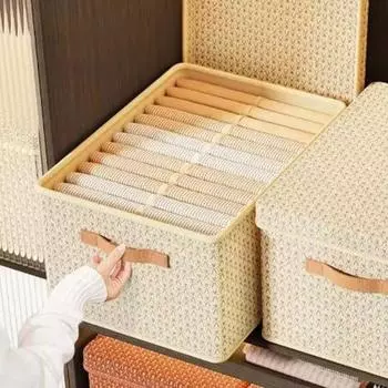 Washable Wardrobe Storage Bins Space Saving Laundry Basket Practical Toy Storage Box for Home M