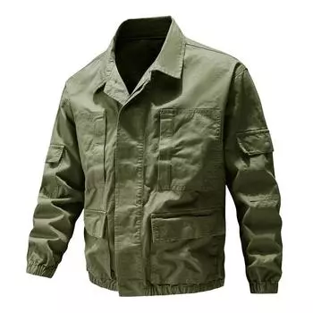Washed American Retro Tooling Multi-pocket Jacket Men s Spring and Autumn Loose Jacket New Clothes M