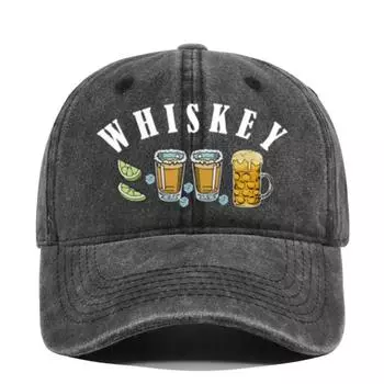 Washed Beer Baseball Cap Cup Retro Printed Baseball Camen s and Women s Washed Aged Sun Hat Casual Fashion