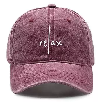 Washed Cotton Snapback Baseball Hat Artistic Text Relax Snapback Hat Retro Raw Brim Adjustable Baseball Caps