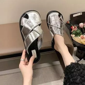 Wasteland style retro baotou half slippers women s outer wear 2024 summer new niche design sense versatile lazy sandals 35