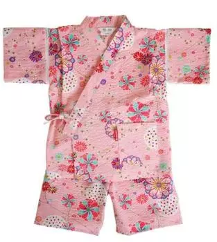 Watanosato Размер Ripple Fabric Jinbei для девочек 120/розовый розовый
