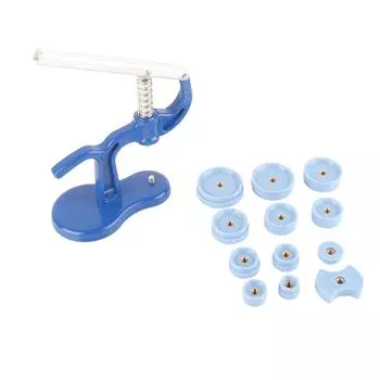 Watch Back Case Press Closer Presser Repair Crystal Glass Fitting Watchmaker Tool With 12 Dies