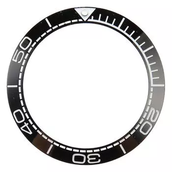 Watch Bezel Insert 41.5mm Ceramic Watch Bezel Ring Repair Replacement Accessory for Watchmaker Black Base White Digit Dotted Line