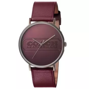 Watch CHARLES Bordeaux Dial Stainless Steel Mineral Glass Quartz Daily Waterproof 41MM Watch 14602598 [Coach] Men s [Item]