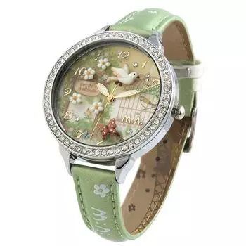Watch Green Quartz Display Overseas Model W291 3D Handmade Polymer Clay Flying Bird Women s Girl s Ana-Digi
