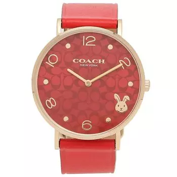Часы Perry 36 мм кварцевые красные COACH 14503977 кожаные [Coach] женские [Товар]