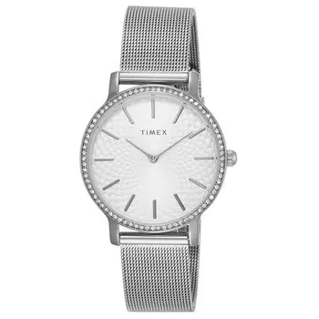 Watch Timex TRANSCEND Silver Dial Brass Mineral Glass Quartz Japanese Movement 34MM America Watch TW2V52400 [TIMEX] Women s [Item]