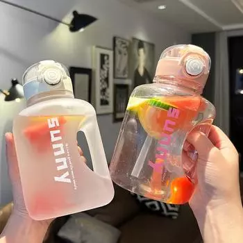 Water Bottle For Girl Free Shipping Item Sport Fitness Jug Portable Drinking Cup Wholesale Cute Travel Mug 1L Tumbler With Straw