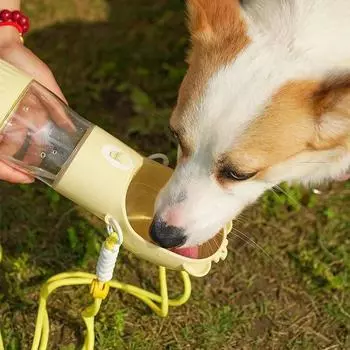 Water Bottle Pet Feeder Portable Dog Water Bottle With Food Cup For Small Large Dog Cats Outdoor Walking Drinking Feed Dispenser