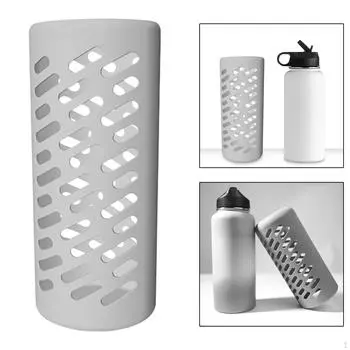 Water Bottle Silicone Sleeve Cover Reusable Versatile Holder for Travel Swimming 18OZ