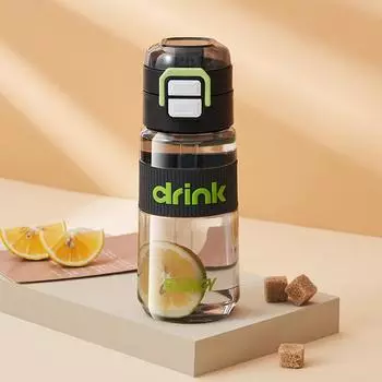 Water cup, male and female straw cup, student sports double drink teacup, outdoor portable water bottle, one-click flip lid cup 540ml
