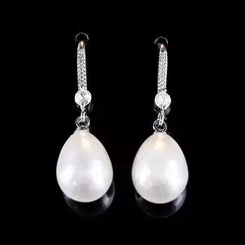 Water Drop Shape Drop Earrings Shell Beads Ear Hook Simple Long Earrings Ear Jewelry gold-water drop