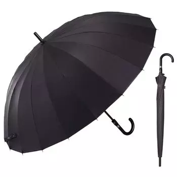 Зонт Waterfront Long Umbrella серии Thunder 20 Black 70 см, который выдерживает сильный ветер и снег Тоямы Petal чёрный