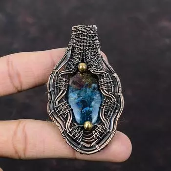 Watermelon Tourmaline Pendant Copper Wire Wrapped Pendant Handmade Gemstone Pendant Watermelon Tourmaline Jewelry Copper Jewelry For Gifts