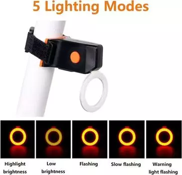 Waterproof Bicycle Tail Light Multiple Lighting Modes USB Rechargeable LED Bicycle Light MTB Night Safety Cycling Warning Light